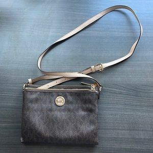 Michael Kors Brown Signature Cross Body Satchel